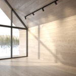 Empty room of a forest house 3D rendering